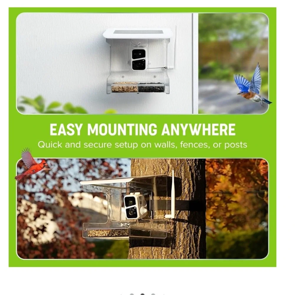Smart Bird Feeder with Camera - White